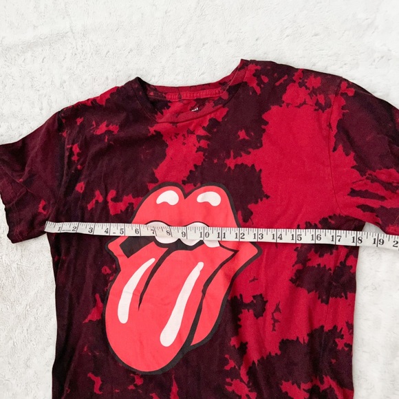 THE ROLLING STONES red tie dye graphic cropped tee shirt - Picture 8 of 8